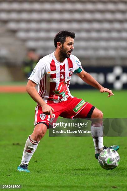 Johan Cavalli of AC Ajaccio during the Ligue 2 match between Paris FC and AC Ajaccio on January 22, 2018 in Paris, France.