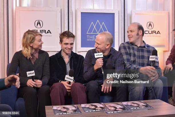 Mia Wasikowska, Robert Pattinson, David Zellner and Nathan Zellner of 'Damsel' attend the Acura Studio at Sundance Film Festival 2018 on January 22,...