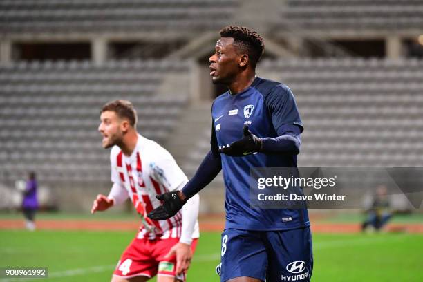 Malik Tchokounte of Paris FC during the Ligue 2 match between Paris FC and AC Ajaccio on January 22, 2018 in Paris, France.