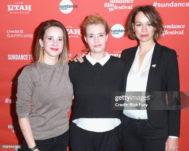 Viki Reka Kiss, Bernadett Tuza-Ritt, and Julianna Ugrin attend the "A Woman Captured" Premiere during the 2018 Sundance Film Festival at Park Avenue...