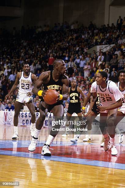 Wichita State Xavier McDaniel in action vs Tulsa. Tulsa, OK 3/2/1985 CREDIT: Doug Hoke