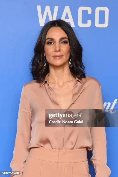 Actress Annie Parisse attends the world premiere of WACO presented by Paramount Network at Jazz at Lincoln Center on January 22, 2018 in New York...