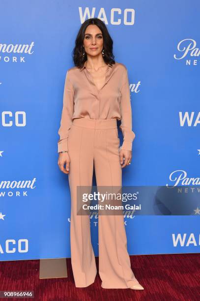 Actress Annie Parisse attends the world premiere of WACO presented by Paramount Network at Jazz at Lincoln Center on January 22, 2018 in New York...