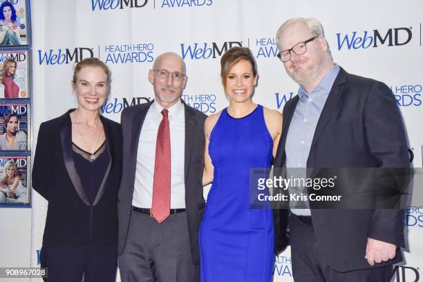 Jeannie Gaffigan, Steve Zatz, President of WebMd, host Jenna Wolfe and Jim Gaffigan attend the 2018 WebMD Health Heroes Awards at WebMD headquarters...