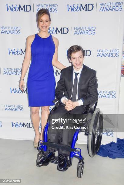 Host Jenna Wolfe and actor Micah Fowler attend the 2018 WebMD Health Heroes Awards at WebMD headquarters on January 22, 2018 in New York City.