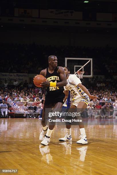 Wichita State Xavier McDaniel in action vs Tulsa. Tulsa, OK 3/2/1985 CREDIT: Doug Hoke