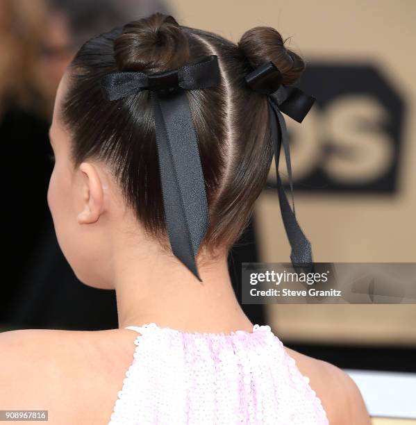 Millie Bobby Brown arrives at the 24th Annual Screen Actors-Guild Awards at The Shrine Auditorium on January 21, 2018 in Los Angeles, California.