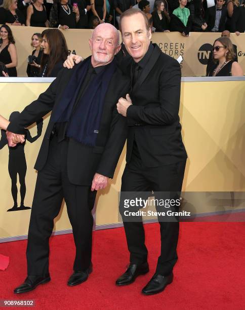 Jonathan Banks, Bob Odenkirk arrives at the 24th Annual Screen Actors-Guild Awards at The Shrine Auditorium on January 21, 2018 in Los Angeles,...
