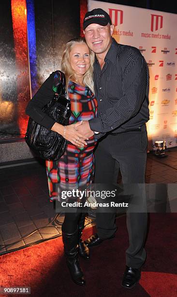 Former boxer Axel Schulz and Patricia Reich attend the 'Music meets Media' night at Hotel Esplanade on September 17, 2009 in Berlin, Germany.