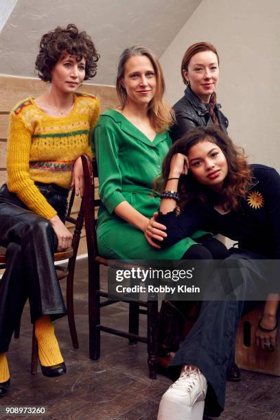 Miranda July, Josephine Decker, Helena Howard and Molly Parker from the film 'Madeline's Madeline' pose for a portrait in the YouTube x Getty Images...