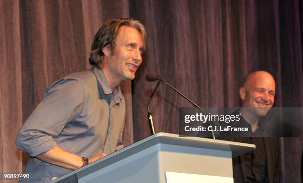 Actor Mads Mikkelsen and director Jan Kounen attend at the "Coco Chanel & Igor Stravinsky" screening during the 2009 Toronto International Film...