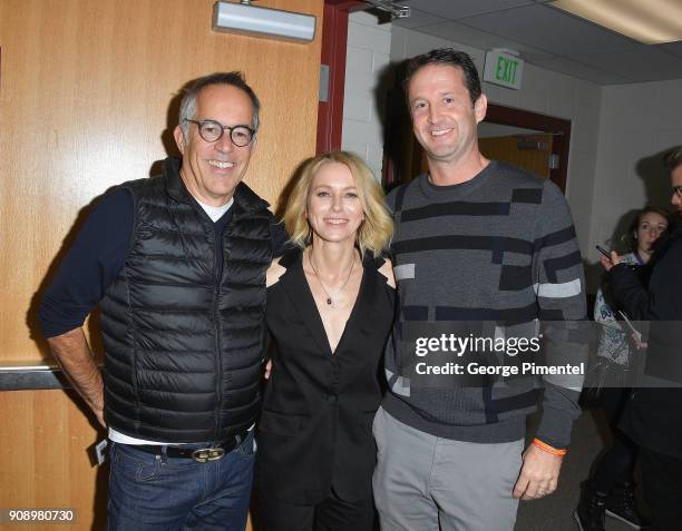 Director, Sundance Film Festival John Cooper, actor Naomi Watts, and Director of Programming, Sundance Film Festival Trevor Groth attends the...