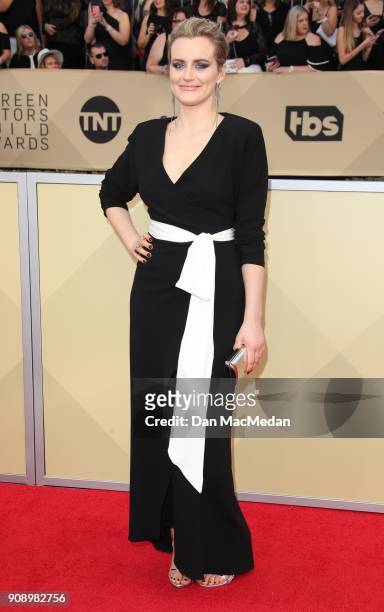 Taylor Schilling arrives at the 24th Annual Screen Actors Guild Awards at The Shrine Auditorium on January 21, 2018 in Los Angeles, California.