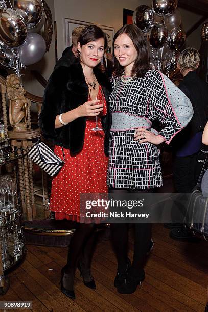 Model Jasmine Guinness and singer Sophie Ellis-Bextor attend Mika's album launch party on September 17, 2009 in London, England.