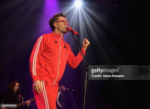 Bobby Bones performs onstage during the Bobby Bones & The Raging Idiots' Million Dollar Show for St. Jude at the Ryman Auditorium on January 22, 2018...
