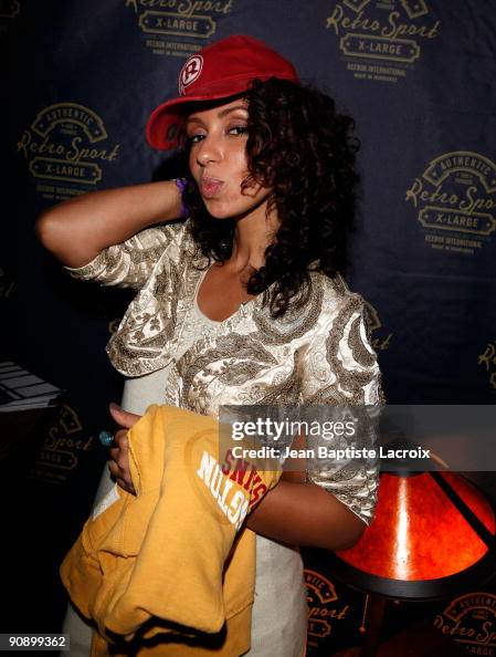 Common Rapper Mya Singer Mya attends the Retro Sport booth at the Kari Feinsten... News ...