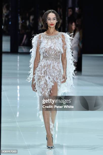 Model walks the runway during the Ralph & Russo Spring Summer 2018 show as part of Paris Fashion Week on January 22, 2018 in Paris, France.