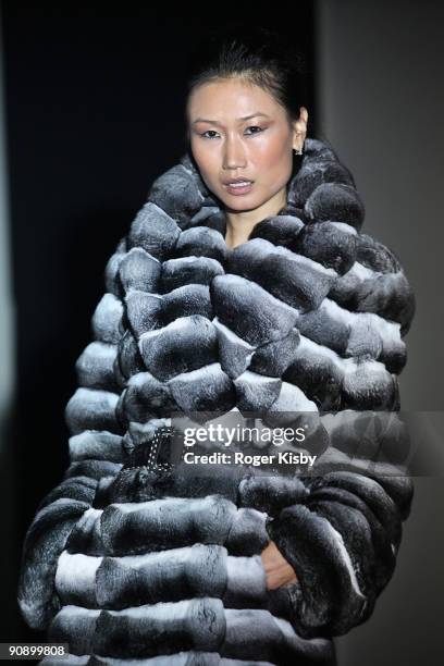 Model walks the runway at the Keka Spring 2010 collection presentation at Nikki Beach on September 17, 2009 in New York City.