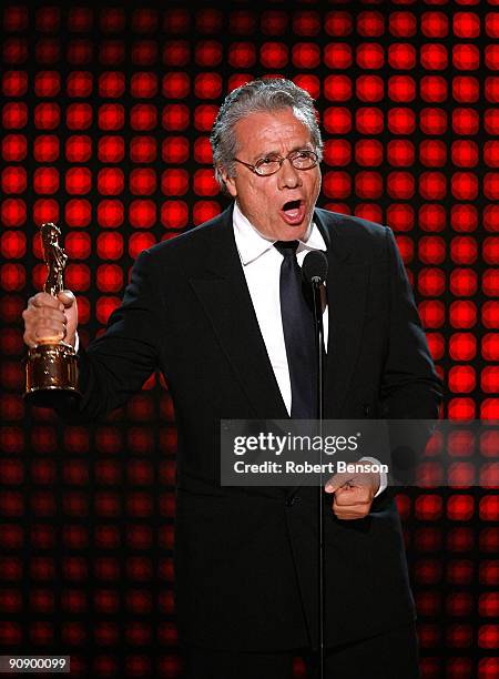 Actor Edward James Olmos speaks onstage at the 2009 ALMA Awards held at Royce Hall on September 17, 2009 in Los Angeles, California.