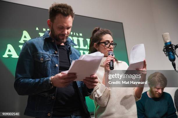 Joel McHale and Emmy Rossum from Netflix's upcoming film "A Futile And Stupid Gesture" performed classic sketches from National Lampoon's Radio Hour,...