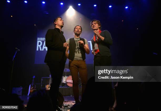 Isaac Hanson, Zac Hanson, and Taylor Hanson of Hanson perform onstage during the Bobby Bones & The Raging Idiots' Million Dollar Show for St. Jude at...