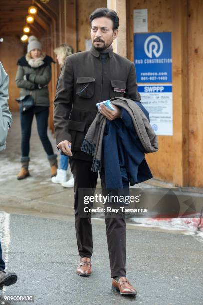 Actor Irrfan Khan walks in Park City on January 22, 2018 in Park City, Utah.