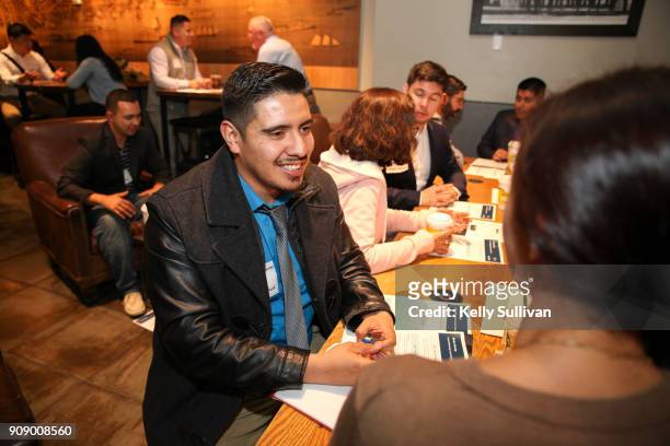 Bay Area professionals participate in Mentor Monday at Starbucks Bay Area on January 22, 2018 in San Francisco, California.