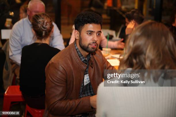 Bay Area professionals participate in Mentor Monday at Starbucks Bay Area on January 22, 2018 in San Francisco, California.