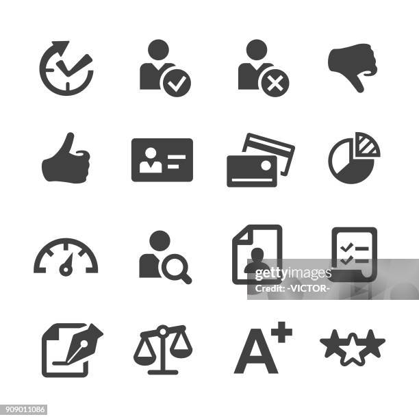 credit report icons - acme series - credit history stock illustrations