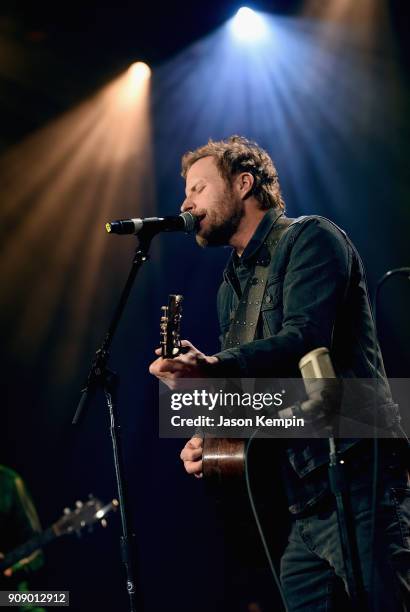 Dierks Bentley performs onstage during the Bobby Bones & The Raging Idiots' Million Dollar Show for St. Jude at the Ryman Auditorium on January 22,...