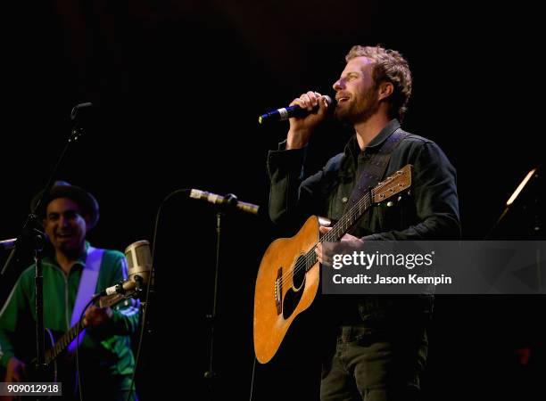 Dierks Bentley performs onstage during the Bobby Bones & The Raging Idiots' Million Dollar Show for St. Jude at the Ryman Auditorium on January 22,...