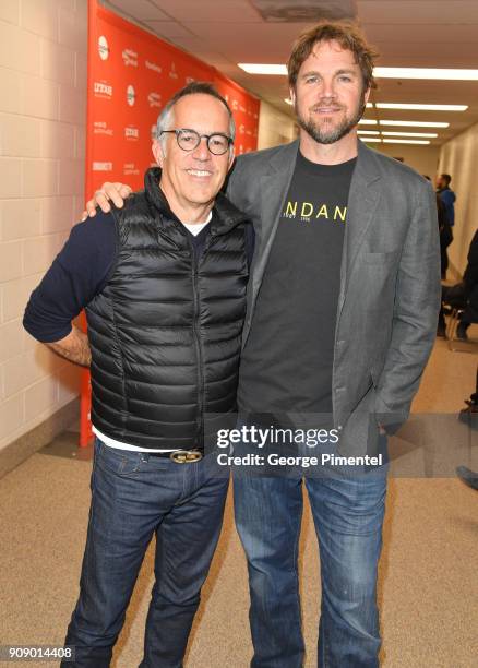 Sundance Film Festival Director John Cooper and director Brad Anderson during the "Beirut" Premiere during the 2018 Sundance Film Festival at Eccles...