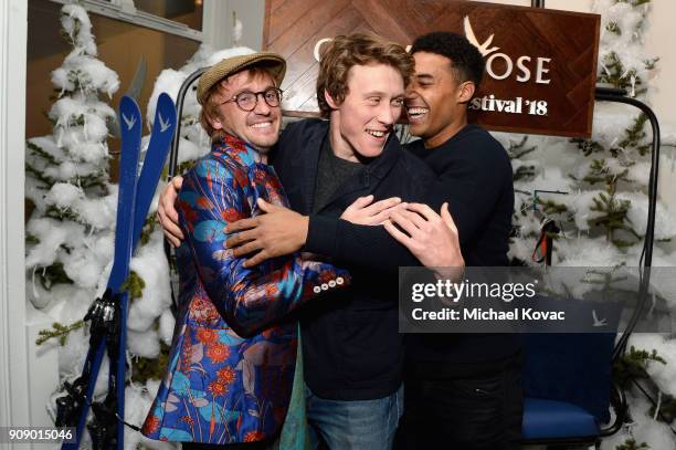 Tom Felton, George MacKay and Devon Terrell attend the "Ophelia" after party at Sundance Film Festival 2018 at The Grey Goose Blue Door on January...