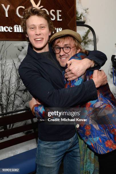 George MacKay and Tom Felton attend the "Ophelia" after party at Sundance Film Festival 2018 at The Grey Goose Blue Door on January 22, 2018 in Park...