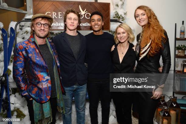 Tom Felton, George MacKay, Devon Terrell, Naomi Watts, and Claire McCarthy attend the "Ophelia" after party at Sundance Film Festival 2018 at The...