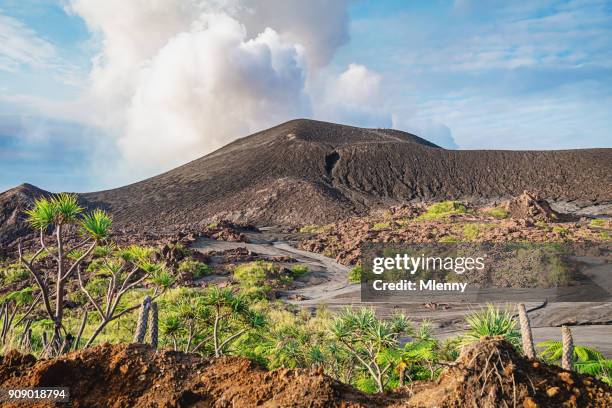 vanuatu tanna island mount yasur volcano lava fields - vanuatu stock pictures, royalty-free photos & images