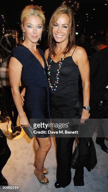 Tamara Beckwith and Tara Palmer-Tomkinson at the Hervé Léger by Max Azria London Store Launch Party on September 17, 2009 in London, England.