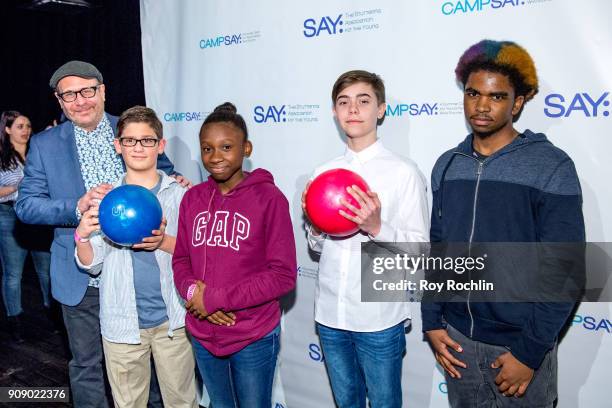 Terry Kinney and son with the "SAY" kids attend the 6th Annual Paul Rudd All-Star Bowling Benefit at Lucky Strike Lanes & Lounge on January 22, 2018...