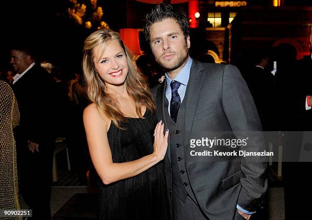 Actors Maggie Lawson and James Roday attend the after party for the 2009 ALMA Awards held at Royce Hall on September 17, 2009 in Los Angeles,...
