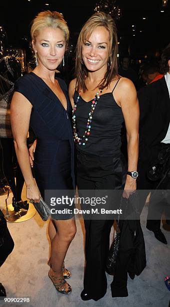Tamara Beckwith and Tara Palmer-Tomkinson at the Hervé Léger by Max Azria London Store Launch Party on September 17, 2009 in London, England.