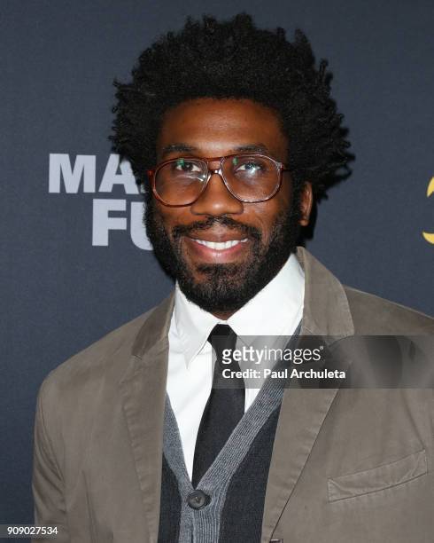 Actor Nyambi Nyambi attends the premiere of "Making Fun: The Story Of Funko" at TCL Chinese 6 Theatres on January 22, 2018 in Hollywood, California.