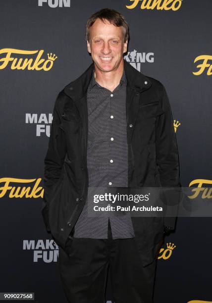 Pro Skateboarder Tony Hawk attends the premiere of "Making Fun: The Story Of Funko" at TCL Chinese 6 Theatres on January 22, 2018 in Hollywood,...
