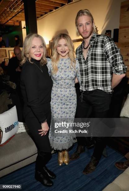 Teri Duke Moretz, Chloe Grace Moretz, and Trevor Duke Moretz attend The IMDbPro Party to Celebrate the Premiere of 'The Miseducation of Cameron Post'...