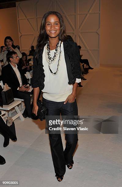 Joy Bryant attends the Ann Taylor Fall 2009 "See Now, Wear Now" Runway Show at the New York Public Library - Celeste Bartos Forum on September 17,...