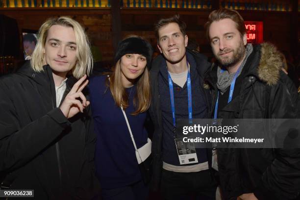 Musician Titanic Sinclair, Nicole Emanuel, Steve Farneth, and Bay Deriz attend the Cinetic Sundance Party 2018 at High West Distillery on January 22,...