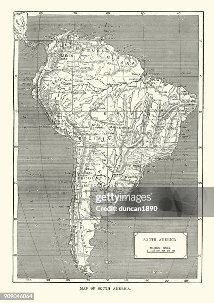 ilustrações, clipart, desenhos animados e ícones de mapa da américa do sul, século xix - século xix