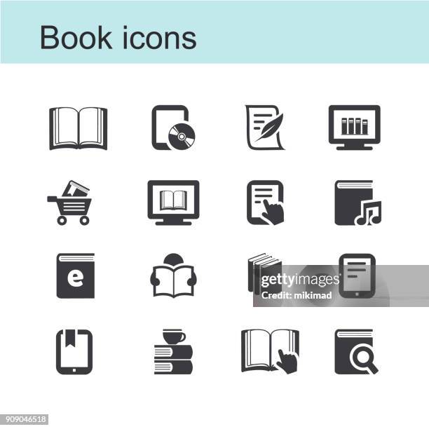illustrations, cliparts, dessins animés et icônes de icônes de livre - livre électronique