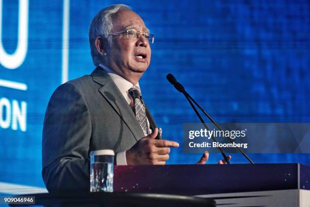 Najib Razak, Malaysia's prime minister, speaks during the Invest Malaysia conference in Kuala Lumpur, Malaysia, on Tuesday, Jan. 23, 2018. Keeping...