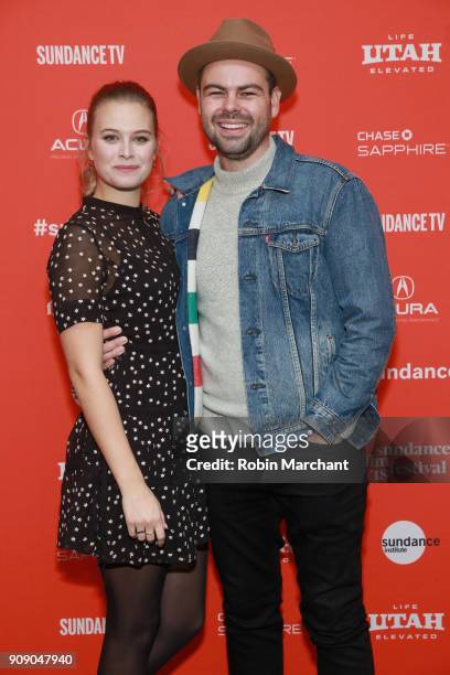 Actor Tiera Skovbye and Producer Jameson Parker attend the "Summer Of '84" Premiere during the 2018 Sundance Film Festival at Park City Library on...