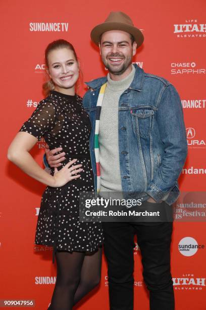 Actor Tiera Skovbye and Producer Jameson Parker attend the "Summer Of '84" Premiere during the 2018 Sundance Film Festival at Park City Library on...